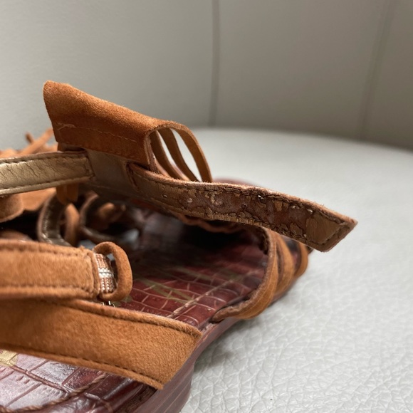 Sam Edelman ESTELLE' FRINGE CAGED SUEDE SANDALS - Picture 7 of 7